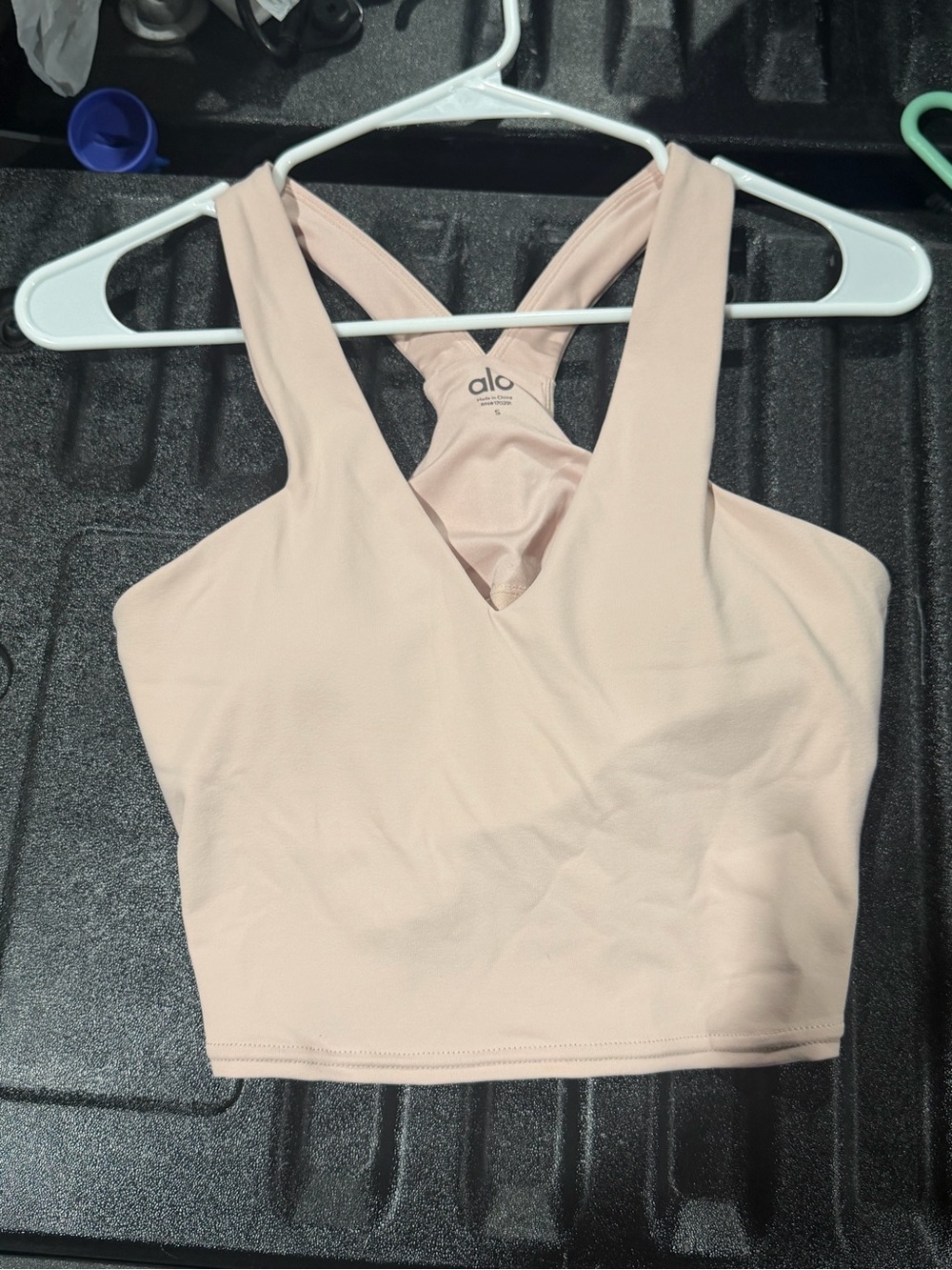 Alo Blush Pink Crossback Sports Bra Top